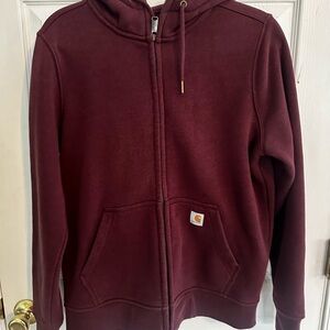 Carhartt Maroon Zip-Up Hoodie
